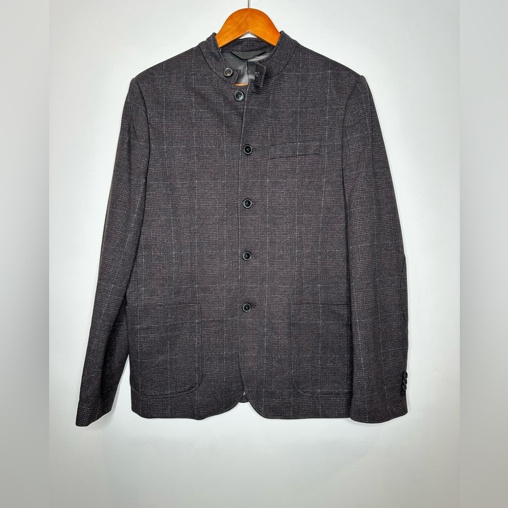 Awearness Kenneth Cole Men's Mock Neck Jacket in Charcoal